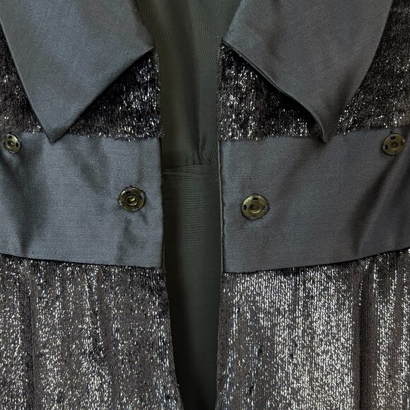 Women’s Navy Blue Shimmer Dress W/Open V-Neck Back - Picture 7 of 11
